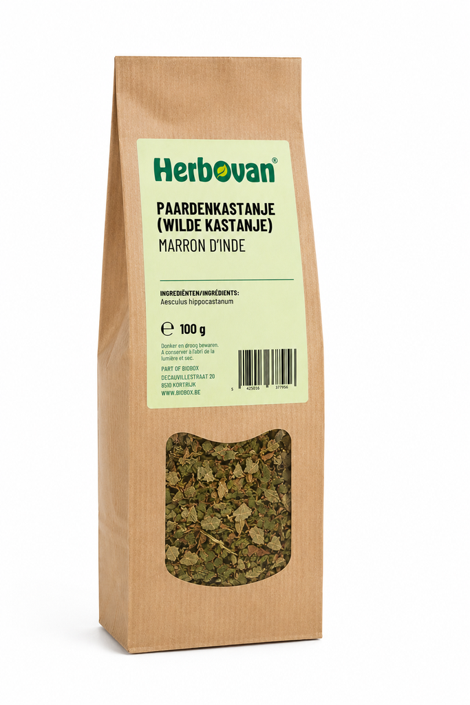 Wilde kastanje (paardenkastanje) blad gesneden