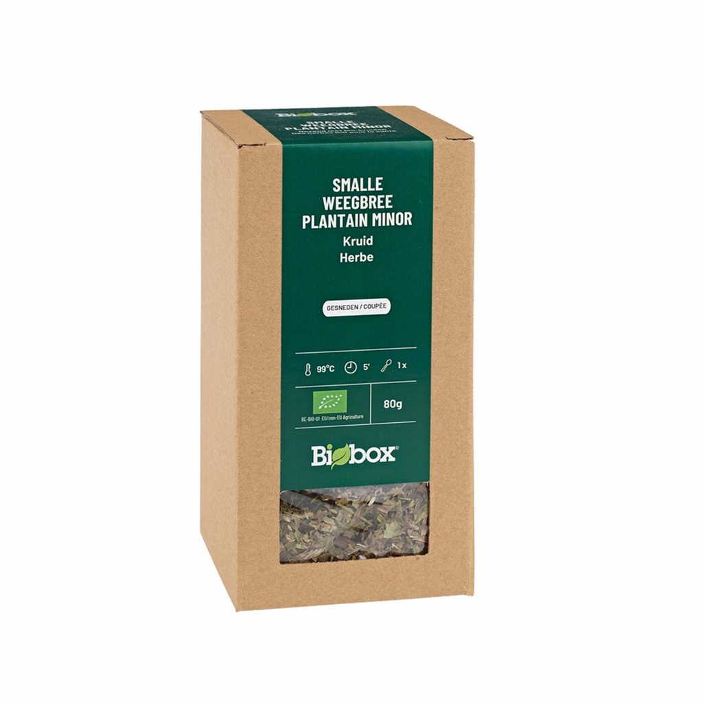 Bio* Smalle weegbree kruid gesneden