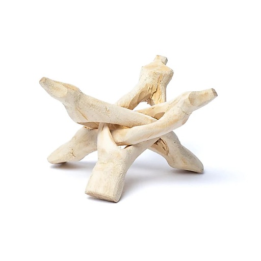 [B/05076] Support en bois pour coquille d'ormeau 10cm - pâle