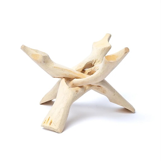[B/05157] Houten onderzetter voor Abalone schelp 15cm - bleek